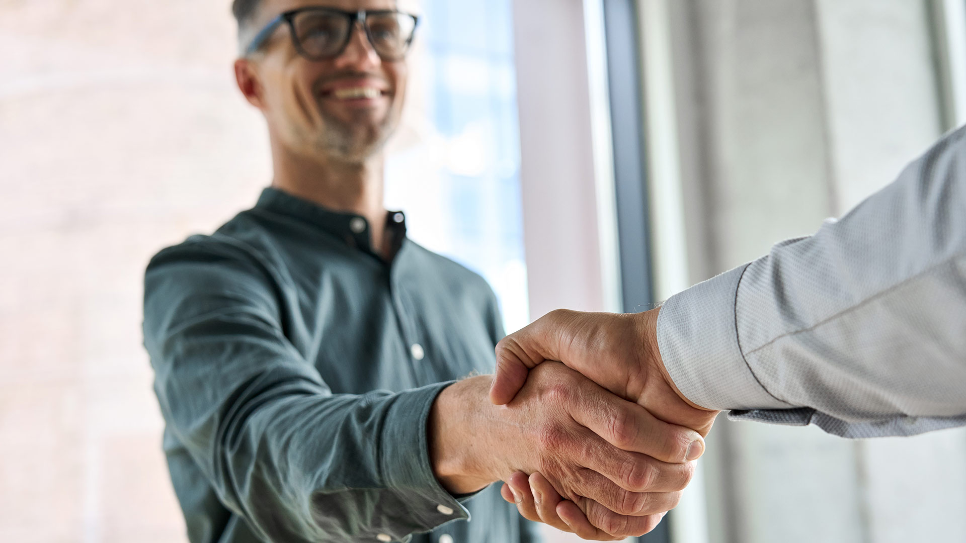 Two Business Professionals Shaking Hands